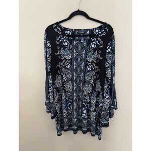 roz & Ali Size 1X Long Sleeve‎ Blouse (A477)